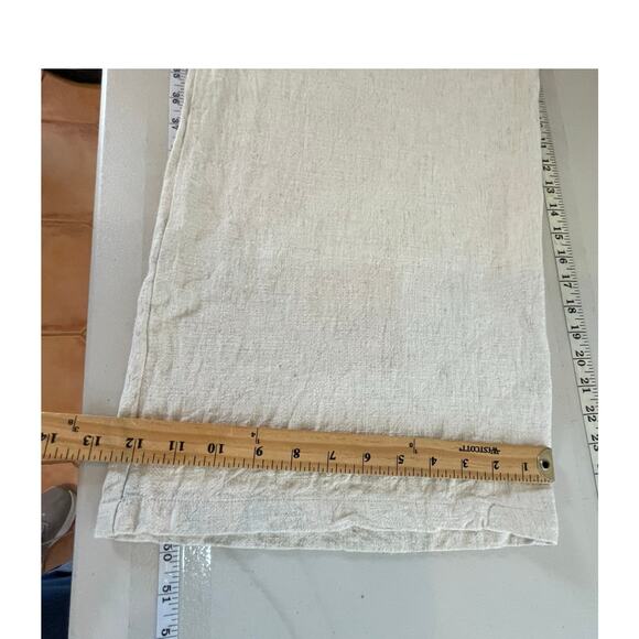 Mable Cream Linen Blend Wide Leg Pleated Pants Women's Large Minimalist Coastal - Picture 14 of 15